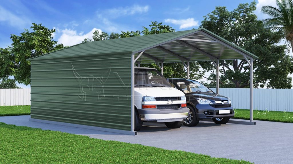 20x21 Two Car Metal Carport