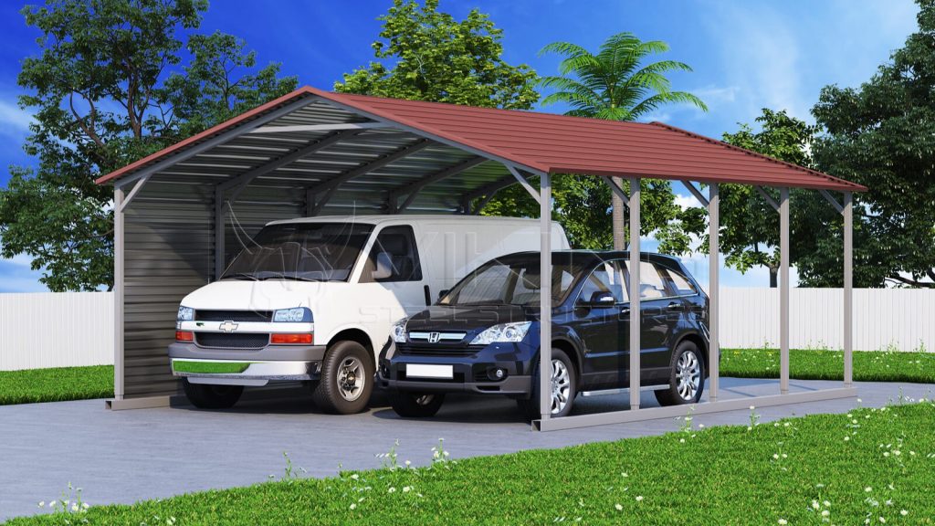 20x21 Two Car Metal Carport