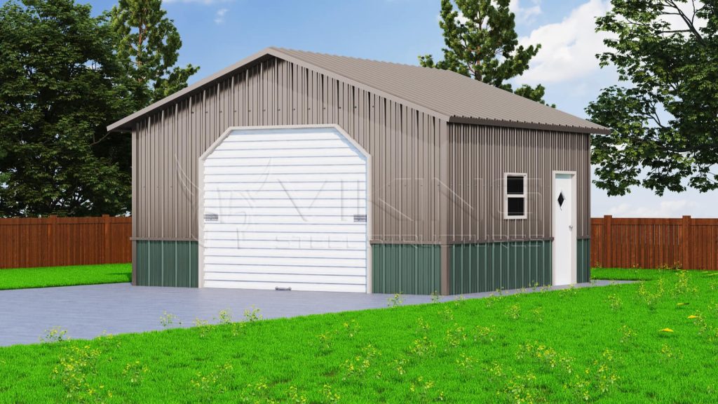 20x21 Vertical Roof Steel Garage