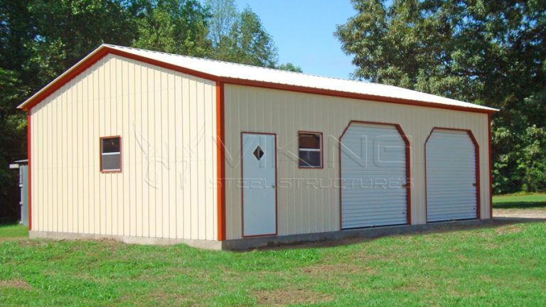 24x36x10 All Vertical Fully Enclosed Garage