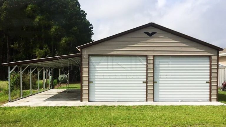 22X26X10 METAL GARAGE WITH LEAN TO
