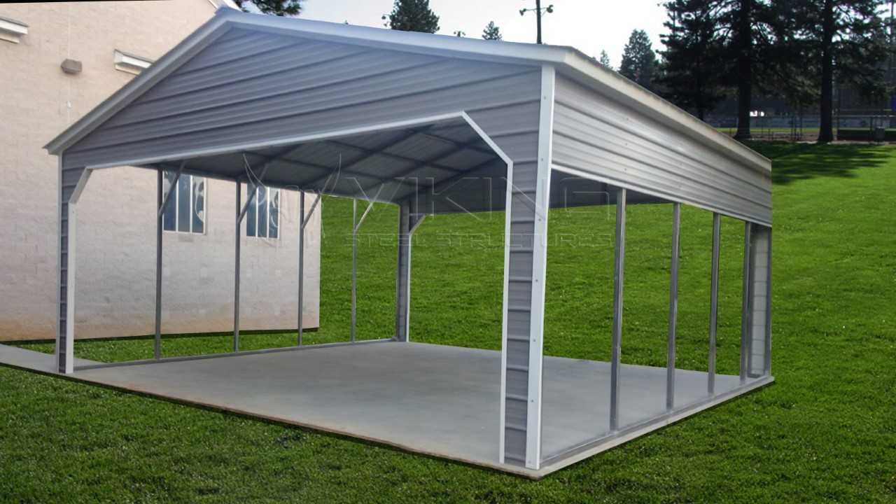 24x25 Vertical Roof Metal Carport