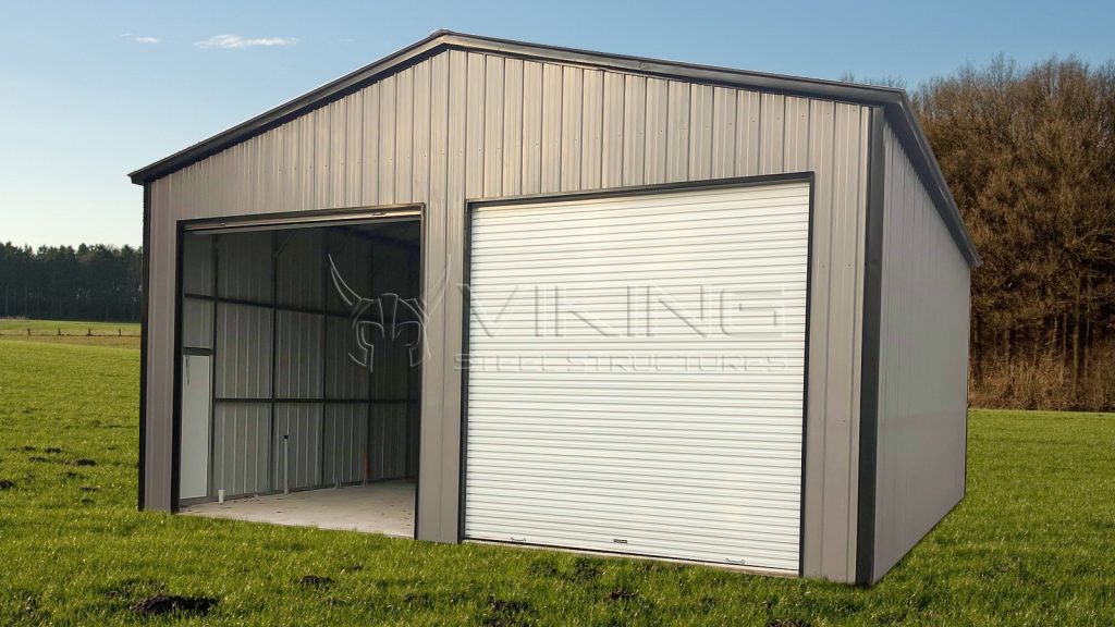30x40x14 Vertical Enclosed Metal Garage