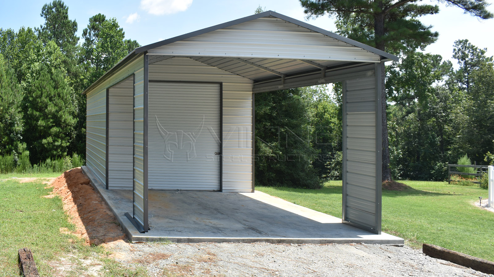 18x35x10 Metal Garage with Carport