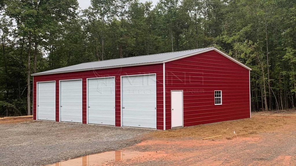 30'x50'x12' Vertical Roof Style Garage Vertical Roof Four Car Garage