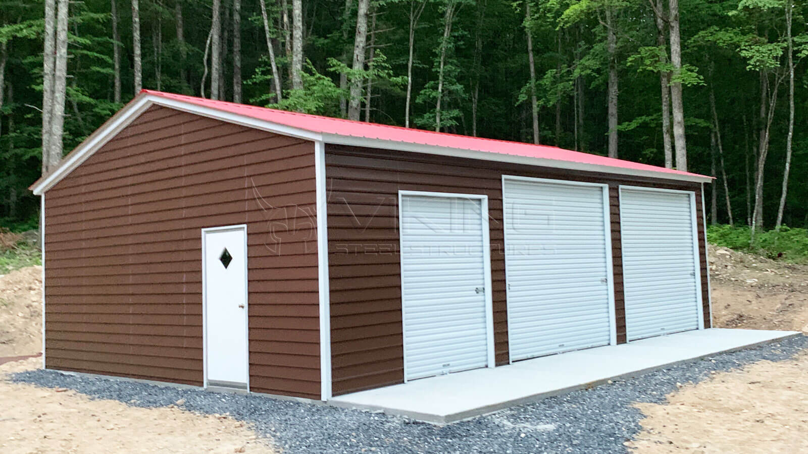 24'Wx35'Lx10'H Fully Enclosed Metal Garage Fully Enclosed Garage