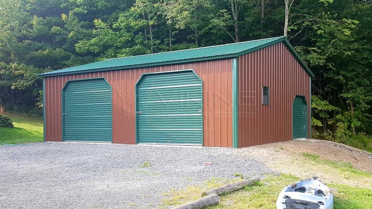 24’x30’x9′ All Vertical Metal Garage For Sale