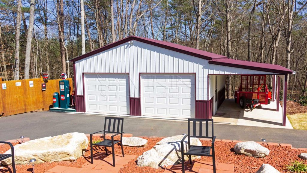 26'x30'x11' Leanto Metal Building 26x30 Metal Garage with Leanto
